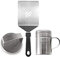 Blackstone 5024 Profi Hamburger Werkzeug Kit mit Edelstahl Metall Burger Patty Presse, Gewürz Dredge Shaker & Burger Spatel BBQ Grillzubehör - Schwarz
