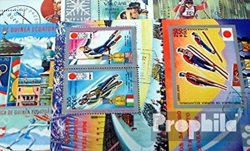 Prophila Collection Motive 10 Verschiedene Skisport Blöcke (Briefmarken für Sammler) Wintersport (Ski/Eishockey/Bob …)