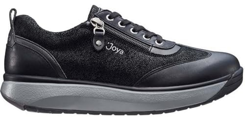 JOYA Laura Black, Damen Schnürschuh aus weichem, gewalktem Leder