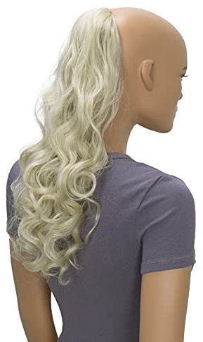 CAISHA 50cm Haarteil Ponytail Zopf Haarverlängerung Mit 2 Bändern Pferdeschwanz Lockig Hellblond HC21-1