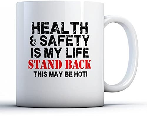 Salud y Seguridad es mi vida Stand Back – impreso taza