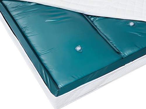 EU King Waterbed Mattress 5ft3 Dual Blue Vinyl Low Wave Reduction Foam Frame