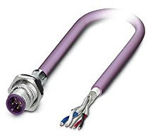 PHOENIX CONTACT SACCBP-M12MS-5CON-M16/0.5-920 Bussystem Einbaustecker, DeviceNet/circaNopen, 5 Polig, M12, A Kodiert, Hinterwund/Schraubmontagemit M16-Gewinde, 0.5m Buskabel