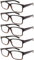 Eyekepper Mens Vintage Reading Glasses-5 Pack,Black-Yellow Tortoise