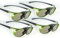 4x Hi-SHOCK DLP Pro Lime Heaven | DLP Link 3D Active Glasses for 3D DLP Projectors from Acer, BenQ, Optoma, Viewsonic | comp. with PPA5610 / E4W [96-200 Hz | rechargeable battery | 32g]