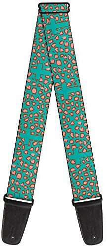 buckle-down gs-w32977 Kreuz Repeat Leopard Türkis/Pink Gitarrengurt