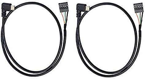 Duttek Cable USB a Dupont micro USB, ángulo recto de 90 grados Micro USB macho a 5 pines adaptador hembra Dupont cable extendido 50 cm/1.64 pies (paquete de 2)