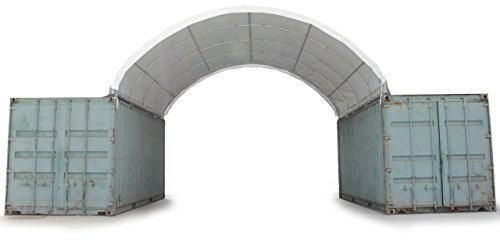 TOOLPORT Container Überdachung Contop 6x6m – PVC Plane 2300N weiß – Lagerhalle Schüttgut Unterstand Zelthalle