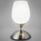 B.K.Licht - Nachttischlampe mit Touch, Dimmbar, E14 Fassung, Tulpe Glas weiß, Tischlampe, Lampe, Nachttischleuchte, Tischleuchte, Bürolampe, Leselampe, Leselicht, 10,8x19.5 cm, Matt-nickel-weiß