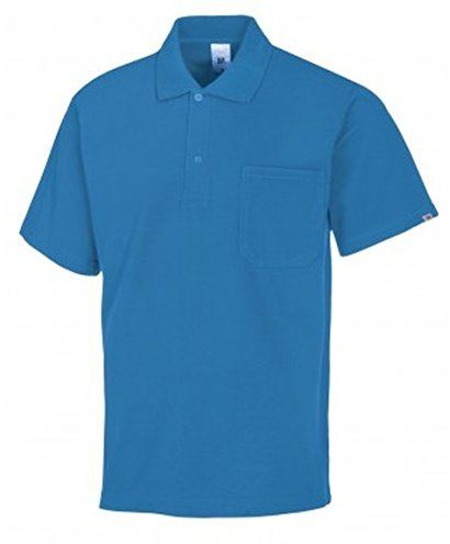 BP 1612-181-116-XS Unisex-Poloshirt, 1/2 Ärmel, Polokragen mit Knopfleiste, 70 cm, 220,00 g/m² Stoffmischung, azurblau, XS
