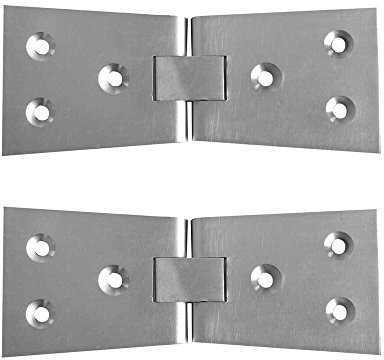 Dzina Counter Flap Hinge – Satin Chrome, 100mm x 32mm x 38mm (1 Pair)