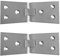 Dzina Counter Flap Hinge – Satin Chrome, 100mm x 32mm x 38mm (1 Pair)