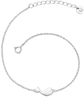 GLANZSTÜCKE MÜNCHEN Damen-Armband Wal Sterling Silber 17 + 3 cm - Armkettchen Silber Silberarmkettchen mit Anhänger Wal Freundschaftsarmbänder
