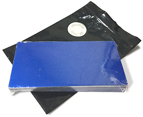 Ebamaz Anodized Aluminium Mount Metal Plate Etching Sheets 100X50X0.5mm Round Corner with Adhesive for Laser Engrave (Blue,10PCS,Blank)