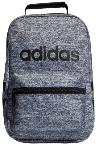 adidas 976475 Santiago Lunch Bag Cooler for Women and Men, Insulated Food Container Box with Mesh Pocket, Polyester, Jersey Onix Grey/Black/1.0