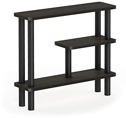 Furinno platzsparendes Lagerregal, holz, Espresso/Schwarz, 14.5 x 53 x 46.61 cm