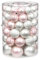 60 Christbaumkugeln Glas 4 5 6 7cm 60 St. Dose Dekokugeln Weihnachtskugeln Baumkugeln Baumschmuck Set Farbe: Noble Rose hell rosa porzelanweiß