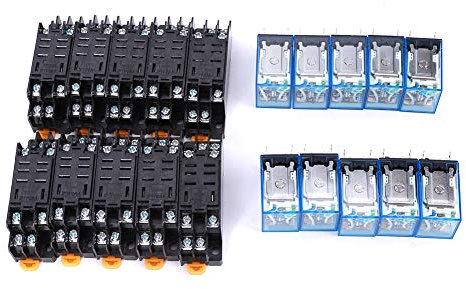 Relaissätze Industrieteile, 8-poliges Relais 10 Stück 8-poliges Relais + Basissatzspule Hochwertiges elektronisches Bauteil LY2NJ DC 24V