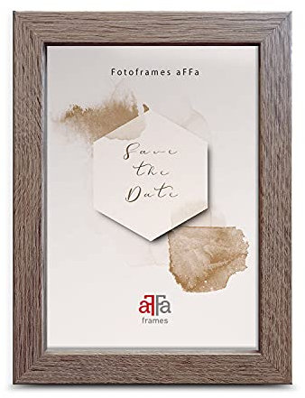 aFFa frames, Hekla, Cadre photo en MDF rectangulaire facile d'entretien avec façade en verre acrylique, Chêne Sonoma 18x24 cm