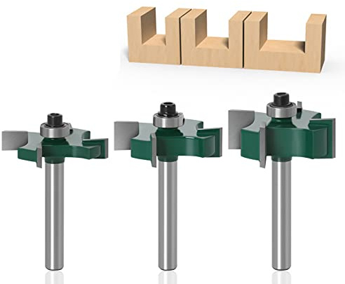 Wood Milling Cutter Carbide-tipped Cutter Cutters for Router Drill Bit Solid Carbide Burs Ball Bearing Knife,1/4x1-3/8x3/8