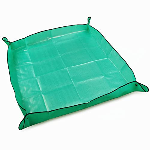 KINBOM 1 Stück Pflanzen Umtopfmatte, Indoor Pflanzmatten Faltbar Tragbare Gartenmatte wasserdichte Gartenmatte für Beschnittene Pflanzen Sämlinge Topfpflanzen (100x100cm)