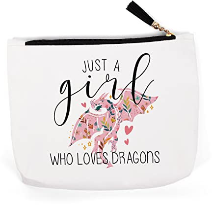Drachen Geschenke für Drachenliebhaber, Dragon Stuff Merch Dekor, Drachen Geschenke für Frauen Mädchen, Weihnachten Geburtstag für Drachenliebhaber, Crazy Dragon Make-up Tasche, L, Modisches Design
