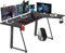 Dripex Scrivania Gaming Ergonomica, 160 x 100 x 75 cm Tavolo da Computer a Forma di L, Scrivania Gaming Grande con cestino per bevande e gancio per le cuffie, Adatto per l'ufficio e la Casa