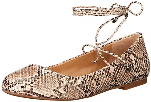 Jessica Simpson Damen Bingley Schnürschuh flach Ballerinas, Natürlich, Schlangenmuster