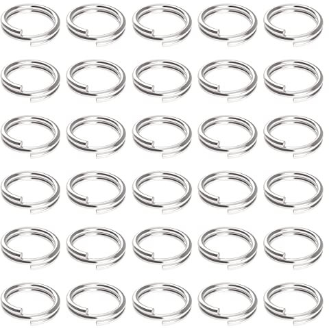 100 Stück Schlüsselringe 10mm Spaltringe Metall Sprungring Set Biegeringe Offene Doppelschlaufen Doppelring Biegeringe Split Ringe für Schlüsselbund Schmuck Bastelarbeiten