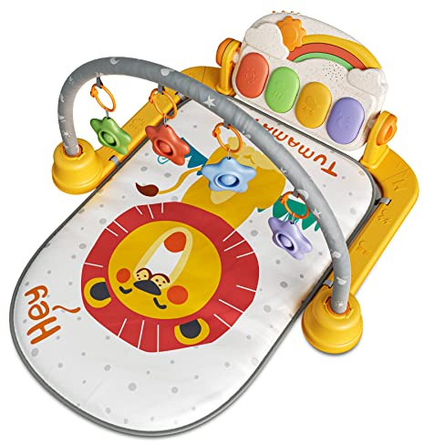 TUMAMA Baby Klavier Turnmatte, neugeborenes Baby, Fitness- und Aktivitätsmusik, leichte Spielmatten mit Bögen und 4 Rasseln, geeignet ab 0 Monaten, Geschenkspielzeug für Kleinkinder