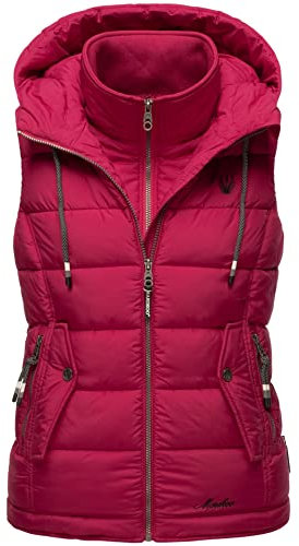MARIKOO Gilet matelassé pour femme B866, fuchsia, M
