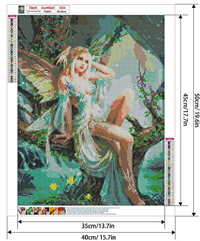 DCIDBEI Diamond Painting Eckige Steine 40x50 cm Diamond Strassstein Gemälde 5D DIY 5D Diamond Painting Erwachsene Schmetterlingsfee Diamant Malerei Malen nach Zahlen Kreuzstich Bastel Mosaik Puzzle