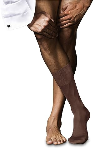 FALKE Herren Socken No. 9 M SO Pure Fil d´Écosse Baumwolle einfarbig 1 Paar, Braun (Brandy 5167), 39-40