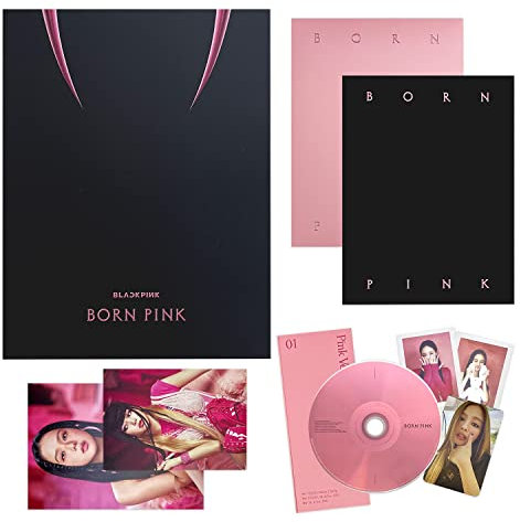 BLACKPINK - [BORN PINK] (PINK Ver.) CD + Photobook + Envelope + Lyrics Paper + Large Photocard + Postcard + Instant Films + Selfie Photocard + 2 Pin Badges + 4 Extra Photocards