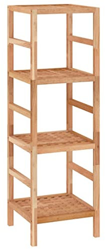 vidaXL Badregal, Regal für Badezimmer Waschküche Balkon, Badezimmerregal mit viel Stauraum, Standregal Holzregal, Massivholz Nussbaum