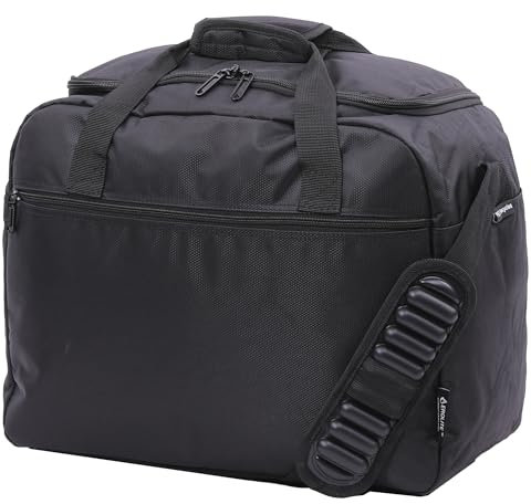 Aerolite 45,7 x 35,6 x 22,9 cm AA und Delta, maximale Größe, Faltbare Handgepäcktasche, Premium-Tasche, klein, leicht, Kabinengepäck, unter dem Sitz, Flugreise, Reisetasche, Schwarz, 18x14x9