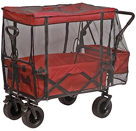 Donkivvy Moskitonetz Abdeckung für Trolley - Essential Trolley Cart Accessory - Bug Net Cover für Trolley Cart Push Pull Wagons - Schwarz
