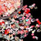 Bewudy 500 Stück Mischen Nagel Charms Dekorations, 3D Nail Dekorationen Kunstharz, Niedliche Maniküre Accessoires Blume Schleifen Herzen für Nagel Kunst Dekorations Nail DIY (Rosa)
