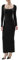 SHAPERX Women's Long Sleeve Dress Soft Lounge Ribbed Square Neck Bodycon Maxi Dresses, UK-SZ5280-Black-S