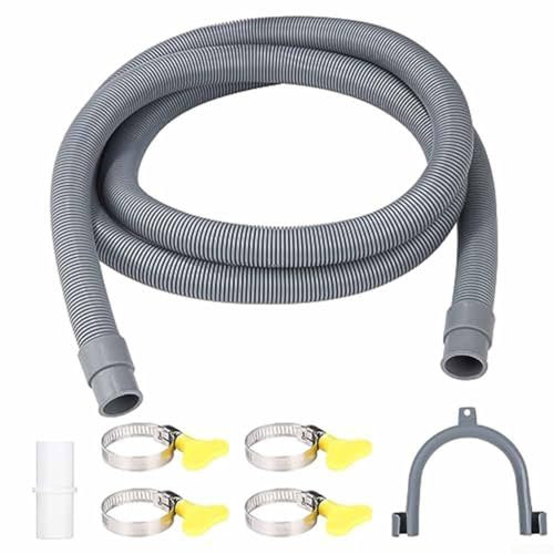 Drain Pipe, Washing Machine Dishwasher Drain Extension Kit, U-Formed Bend Clamp Dishwasher Hose Plastic Hose(1M)