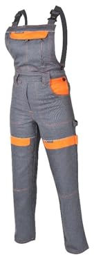 ARDON Damen-Latzhose COOL Trend Arbeitshose grau-orange (DE/NL/SE/PL, Numerisch, 40, Regular, Regular, Grau)