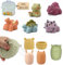 AquaBambin – Lot de 9 Jouets de Bain de Bebe en Silicone sans BPA, éco-Friendly, avec Animaux et Dinosaures à pulvériser, Filet de Rangement, idéal dès 6 Mois, 1-3 Ans
