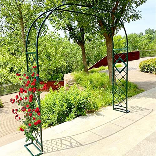 garden arch trellis Garden arch trellis metal rose arch 180cm 200cm 220cm 260cm 380cm wide wedding arch trellis arch with base archway for climbing plants roses (color : black size : 220x