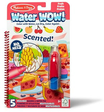 Melissa & Doug Scented Water WOW Reusable Water-Reveal Colouring Activity Pad Travel Toy – Fruit