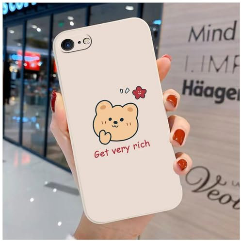 Niedliche Hülle Kompatibel mit iPhone 7/8/SE 2020/SE 2022 - Komfortable Katze Bär Soft TPU mit Cartoon Tier