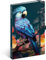 NOTIQUE Notizbuch Liniert mit Gummiband 13x21cm ca. A5, Designer Hardcover Notebook, Notizblock, Notizheft, Journal, Tagebuch für Erwachsene, Damen (Papagei)