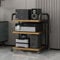 AV-Medienständer HiFi-Audioschrank Hifi Rack Regale Schallplattenregal Plattenregal Tisch Regal Hifi Regal Schallplatten Schrank Hifi Möbel Pc Regal Phonoschrank für Audio Rack Schränke(Black light br