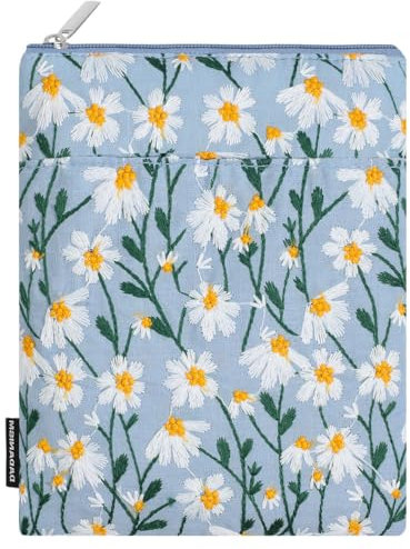Dadanism 6-7 Daisy Embroidery Tasche Sleeve für 7 Der Neue Kindle Paperwhite und Kindle Colorsoft Signature Edition, 6 Kindle, 6,8 Kindle Paperwhite, Kobo/Tolino eReader,Blau&Weiße Gänseblume