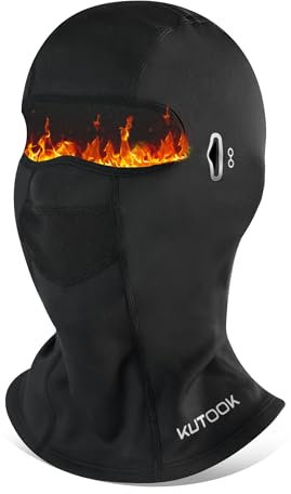 KUTOOK Skimaske Sturmhauben Balaclavas Gesichtshaube Motorradmaske Fahrrad Gesichtsmaske Winter Warm Winddicht Thermo Multifunktional Herren Damen Schwarz