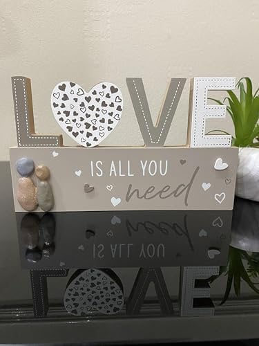 Stunning 'Love Is All You Need' Wooden Free Standing Plaque 24cm Home Decorative And Room Decorative